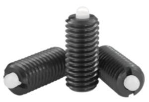 Spring plungers with hexagon socket and POM thrust pin, steel Spring plungers with hexagon socket and POM thrust pin, steel