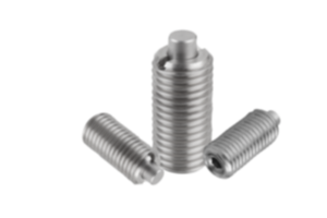 Spring plungers with hexagon socket and flattened thrust pin, stainless steel