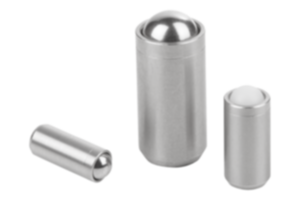 Spring plungers smooth version without collar, stainless steel Spring plungers smooth version without collar, stainless steel