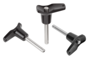 Ball lock pins with die-cast zinc grip and high shear strength Ball lock pins with die-cast zinc grip and high shear strength