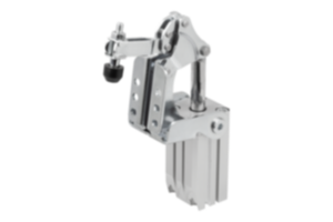 Pneumatic clamps, vertical with vertical cylinder attachment, lever parts electro zinc-plated steel Pneumatic clamps, vertical with vertical cylinder attachment, lever parts electro zinc-plated steel