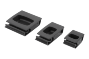 Snap locks, plastic with recessed grip, snap-in Snap locks, plastic with recessed grip, snap-in