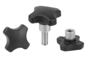 Palm grips, high-temperature resistant plastic with protruding steel bush Palm grips, high-temperature resistant plastic with protruding steel bush