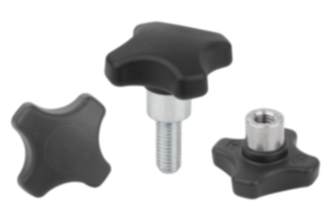 Palm grips, plastic with protruding steel bush Palm grips, plastic with protruding steel bush