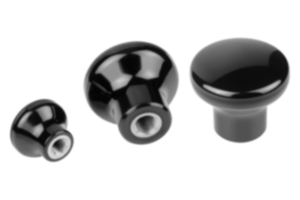 Mushroom knobs, thermoset, with internal thread and round head Mushroom knobs, thermoset, with internal thread and round head