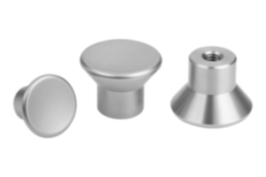 Mushroom knobs stainless steel with internal thread and low collar Mushroom knobs stainless steel with internal thread and low collar