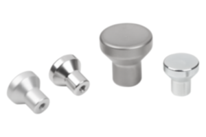Mushroom knobs with internal thread, steel, stainless steel or aluminium Mushroom knobs with internal thread, steel, stainless steel or aluminium