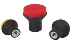 Mushroom knobs, plastic, with internal thread and cap Mushroom knobs, plastic, with internal thread and cap