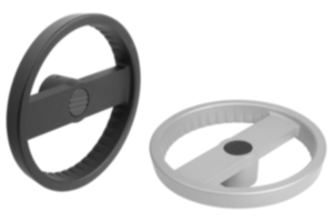 2-spoke handwheels, aluminium without grip