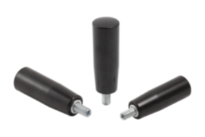 Taper grips, revolving, plastic (thermoset), threaded insert steel or stainless steel Taper grips, revolving, plastic (thermoset), threaded insert steel or stainless steel