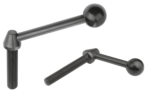 Rękojeści nastawne ze stali z gwintem zewnętrznym i uchwytem kulistym z tworzywa sztucznego Rękojeści nastawne ze stali z gwintem zewnętrznym i uchwytem kulistym z tworzywa sztucznego