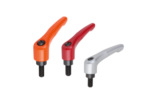 Rękojeści nastawne z cynkowego odlewu ciśnieniowego z gwintem zewnętrznym, satynowane, wstawka gwintowana stalowa oksydowana - inch Rękojeści nastawne z cynkowego odlewu ciśnieniowego z gwintem zewnętrznym, satynowane, wstawka gwintowana stalowa oksydowana - inch