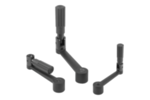 Crank handles aluminium with fold-away cylinder grip Crank handles aluminium with fold-away cylinder grip