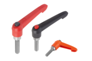 Rękojeści nastawne z tworzywa sztucznego z gwintem zewnętrznym i przyciskiem, wstawka gwintowa ze stali nierdzewnej - inch Rękojeści nastawne z tworzywa sztucznego z gwintem zewnętrznym i przyciskiem, wstawka gwintowa ze stali nierdzewnej - inch