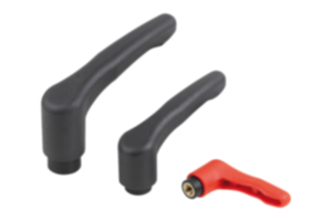 Clamping levers ECO, plastic with internal thread, threaded insert brass or blue passivated steel Clamping levers ECO, plastic with internal thread, threaded insert brass or blue passivated steel