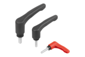 Clamping levers ECO, plastic with external thread, threaded insert blue passivated steel Clamping levers ECO, plastic with external thread, threaded insert blue passivated steel