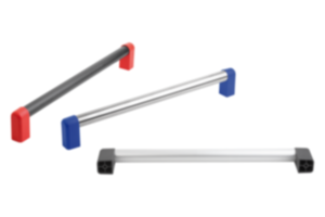 Tubular handles, aluminium or stainless steel with plastic grip legs Tubular handles, aluminium or stainless steel with plastic grip legs