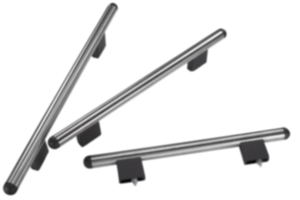 Tubular handles, stainless steel with aluminium tube holders Tubular handles, stainless steel with aluminium tube holders