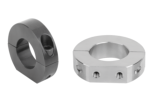 Two-piece shaft collars, steel or stainless steel with support face Two-piece shaft collars, steel or stainless steel with support face