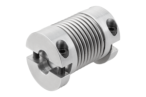 Metal bellows couplings, mini with removeable clamp hubs Metal bellows couplings, mini with removeable clamp hubs