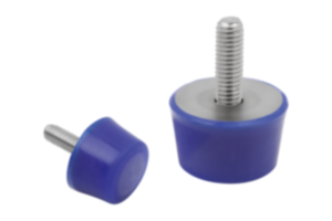 Rubber buffers stainless steel type K conical with external thread FDA conform blue Rubber buffers stainless steel type K conical with external thread FDA conform blue