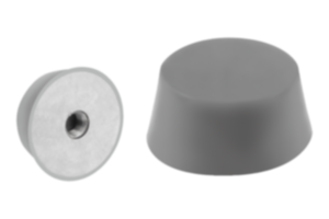 Rubber buffers, stainless steel, type EK conical with internal thread, grey Rubber buffers, stainless steel, type EK conical with internal thread, grey