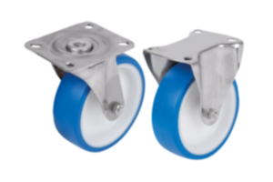 Swivel and fixed castors stainless steel for sterile areas Swivel and fixed castors stainless steel for sterile areas