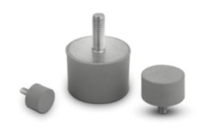 Rubber buffers stainless steel type D cylindrical with external thread, grey Rubber buffers stainless steel type D cylindrical with external thread, grey