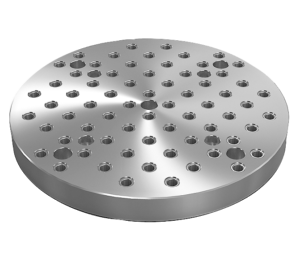 Baseplates, grey cast iron, round, with grid holes Baseplates, grey cast iron, round, with grid holes