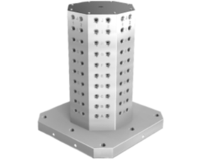 Clamping towers, grey cast iron, 8-sided, with grid holes Clamping towers, grey cast iron, 8-sided, with grid holes