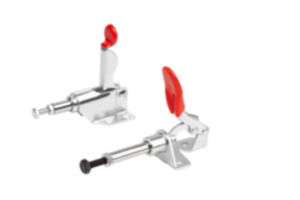 Mini push-pull toggle clamps, steel or stainless steel with mounting bracket Mini push-pull toggle clamps, steel or stainless steel with mounting bracket