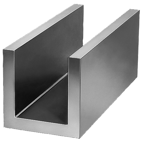 Profile U, obrobione z każdej strony żeliwo szare i aluminium