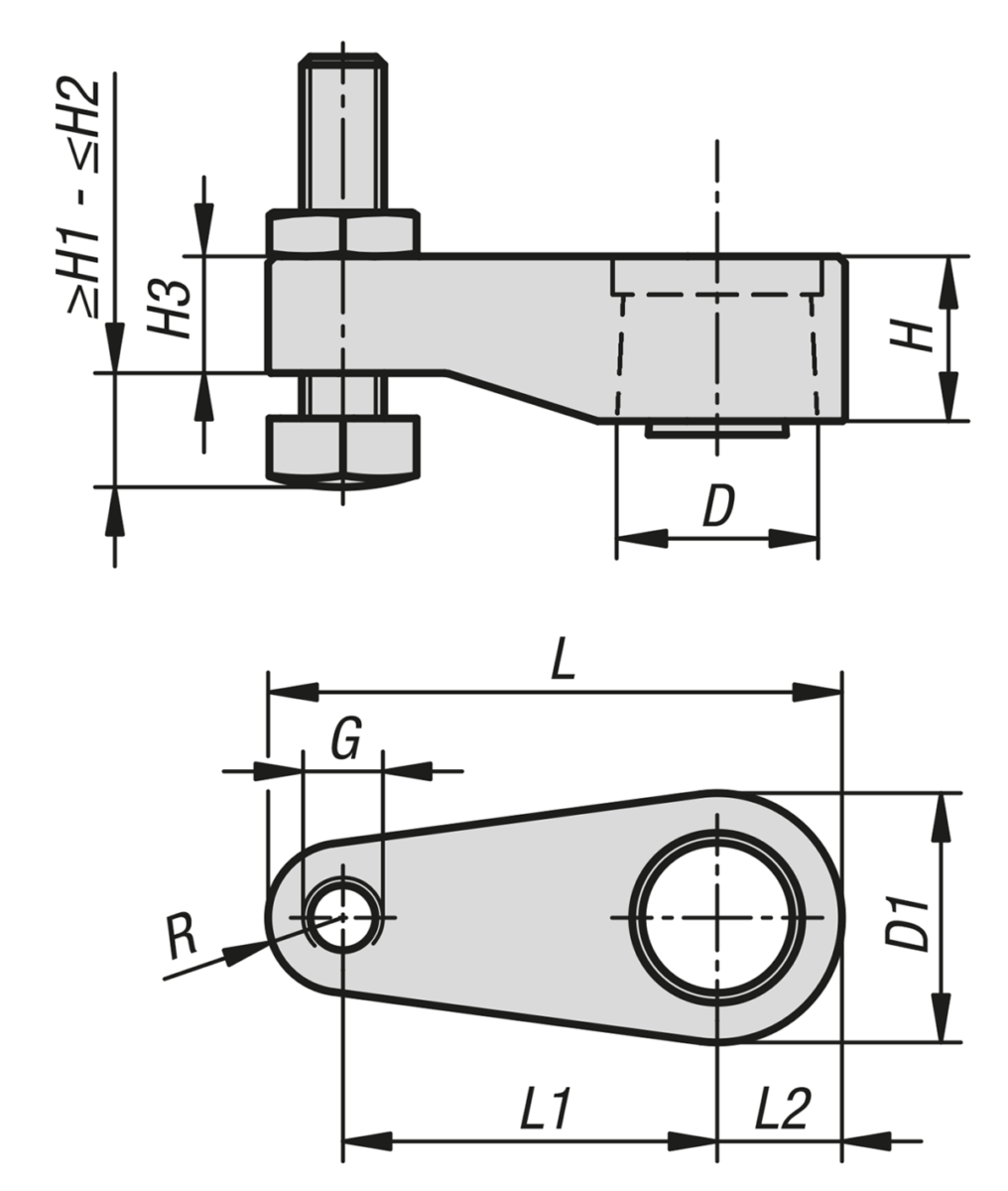 Ramię mocujące do docisków odchylanych hydraulicznych kompaktowych